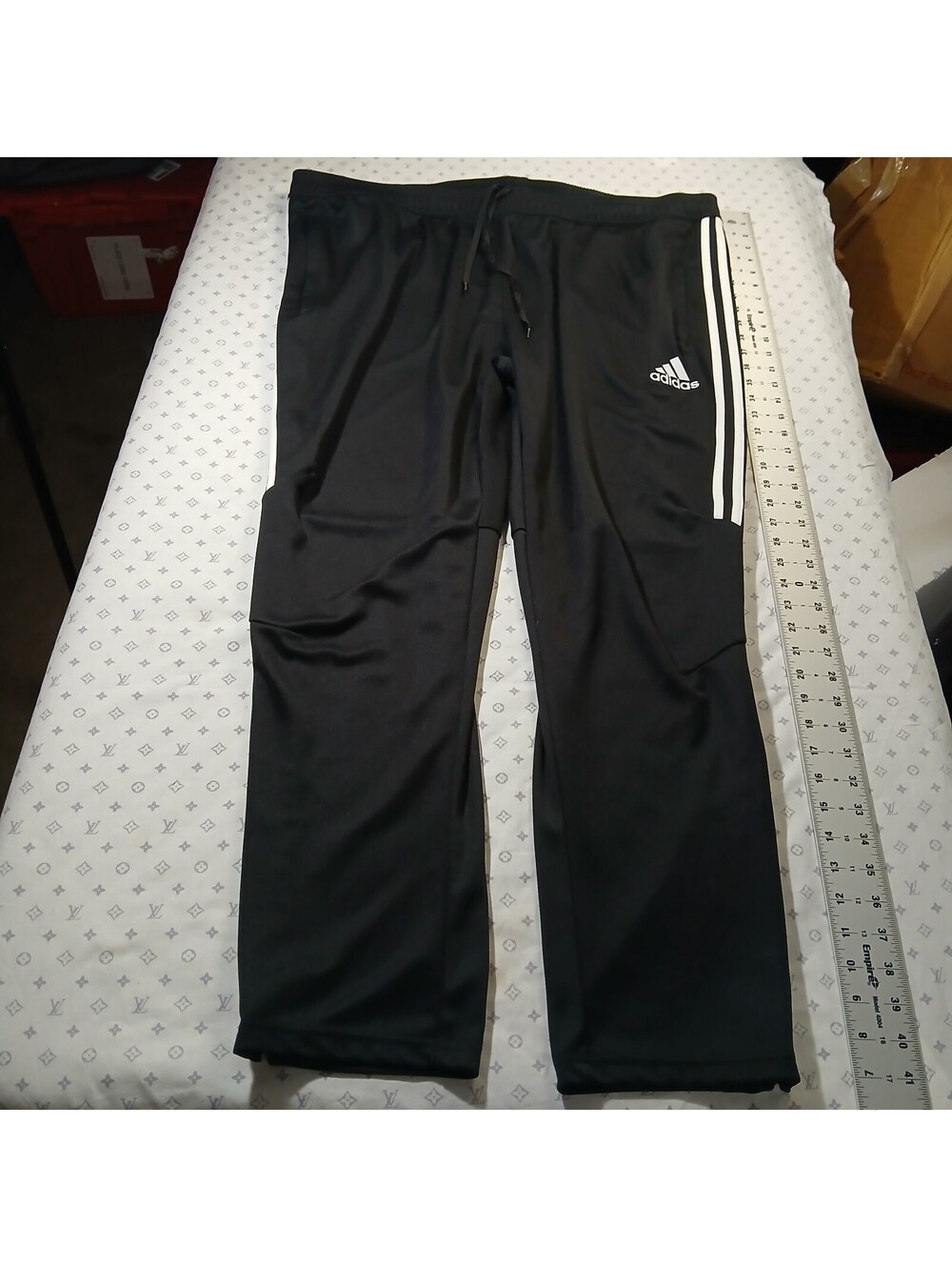 Adidas Streetwear Track Pants Black Climacool Striped Athletic Bottoms